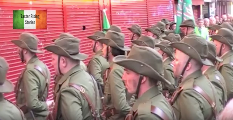Reenactment of GPO garrison in Moore Street