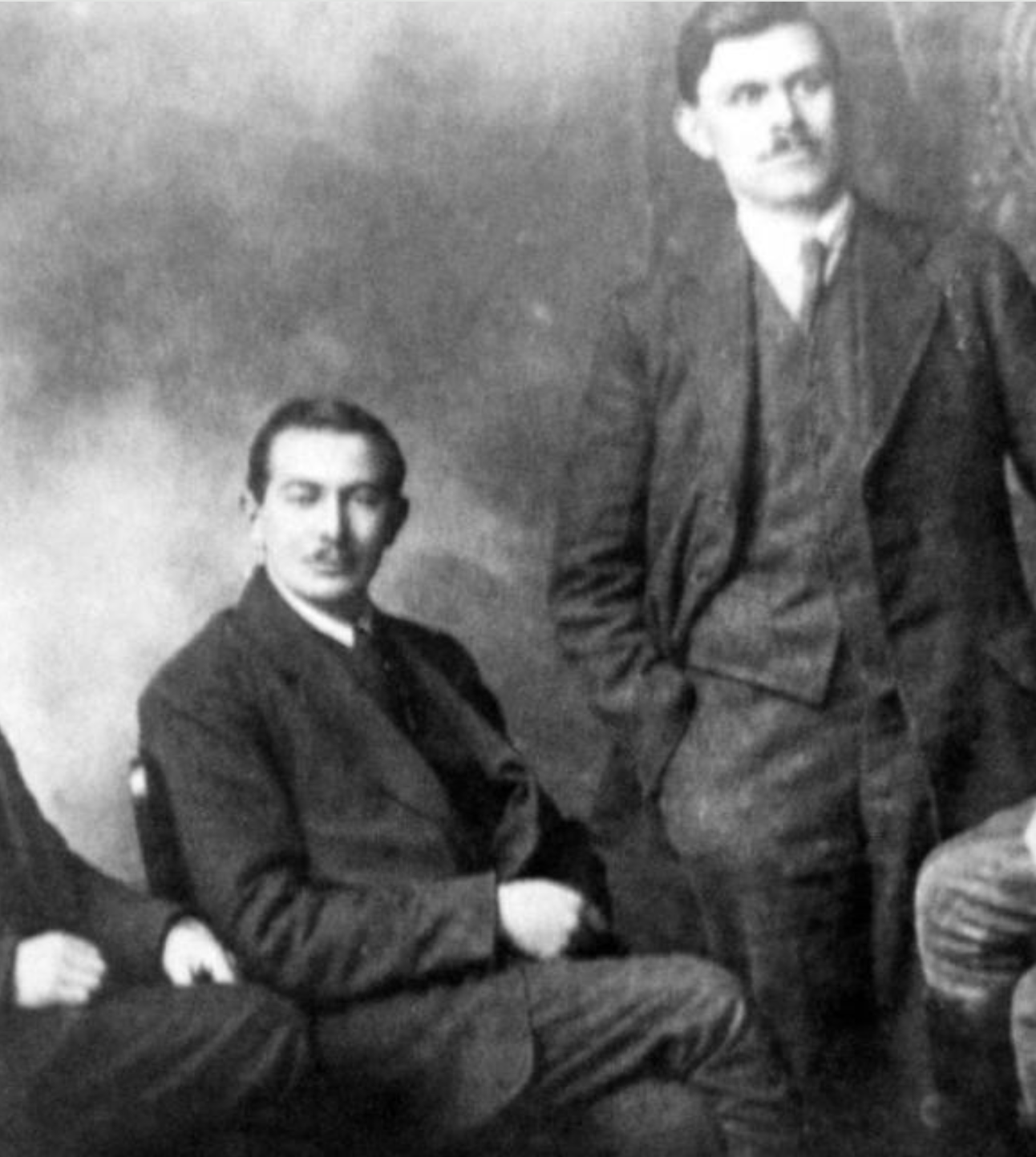 Seán Treacy seated, and Dan Breen standing